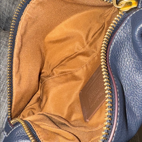 Coach Bag Warren Belt Bag Signature Chambray Pebbled Leather Navy Fanny Pack - Picture 13 of 17